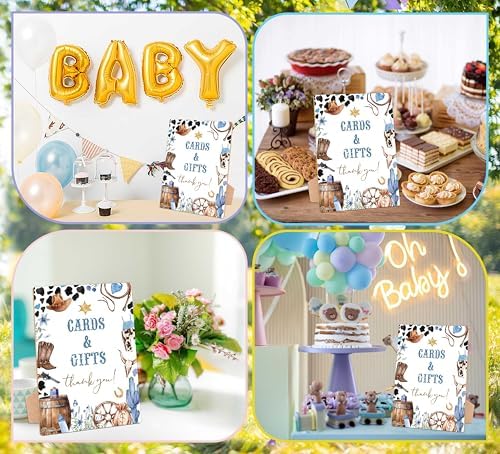 Cowboy Baby Shower Sign with Stand Wild West Decor - RG23