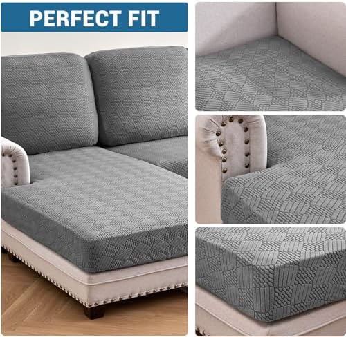 Deep Dream Sectional Sofa Covers 6 Piece Set Dark Grey