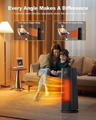 Wind Talk 1500W Electric Ceramic Space Heater with 4 Modes and Timer