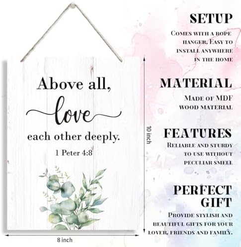 Scripture Wall Decor Sign - Love Each Other Deeply