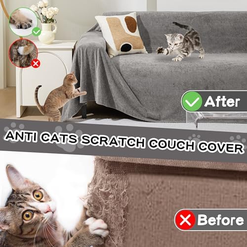 MEETSKY L Shape Sofa Slipcover for Pets 91x134 Grey