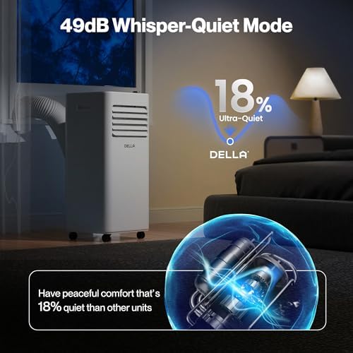Della 8000 BTU Portable AC Unit with Alexa WiFi and Geo Fencing