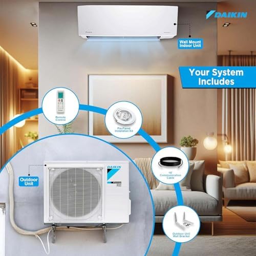Daikin 9000 BTU Ductless Mini-Split Air Conditioner with Installation Kit