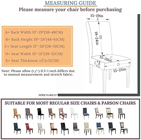 SPRINGRICO 6 Pack Dining Chair Covers with Seat Belt