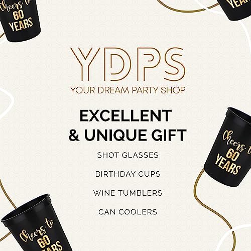 Cheers to 60 Years Old Birthday Cups 12-Pack 16oz