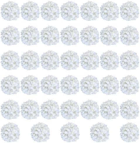 Cherica White Hydrangea Artificial Flowers Bulk 40 Pcs