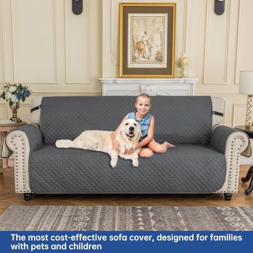 XINEAGE Quilted Sofa Cover Waterproof for 3 Cushion Couch