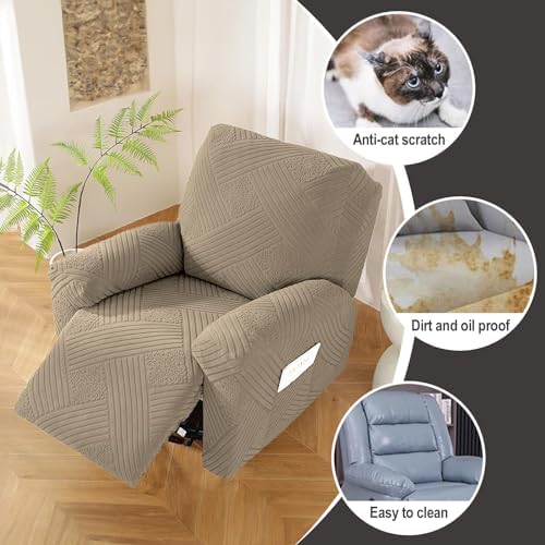 Northern Brothers Recliner Cover Khaki Stretch Slipcover