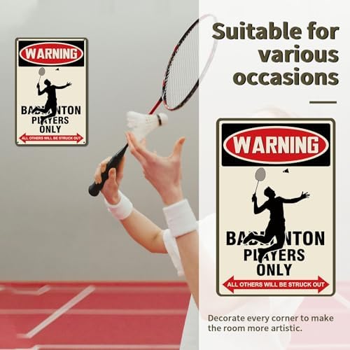 Badminton Warning Sign Indoor Outdoor Aluminum 8x12 Inch