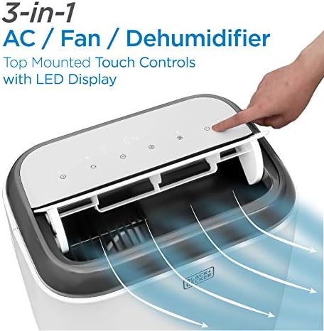 BLACKDECKER 8000 BTU Portable Air Conditioner with Remote Control White