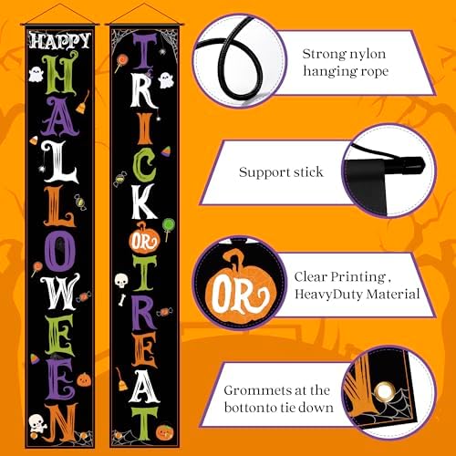 OHOME Halloween Decorations - Trick or Treat Porch Banner