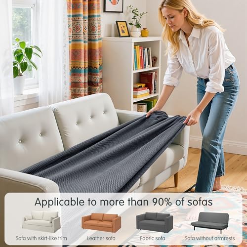 Hokway Stretch Sofa Slipcover Cushion Cover Gray Medium