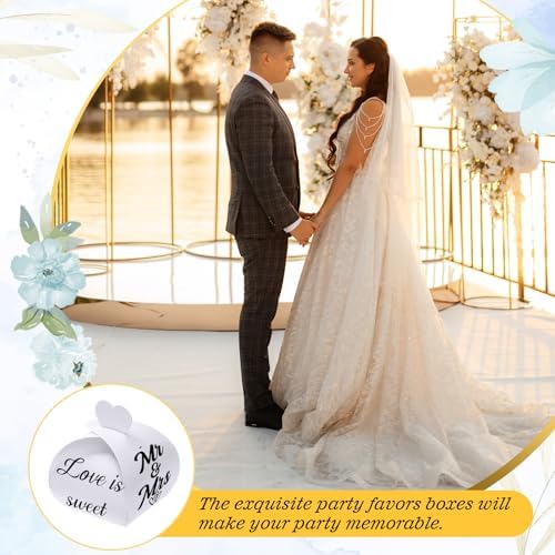 50 Pack Black Foil Wedding Candy Boxes