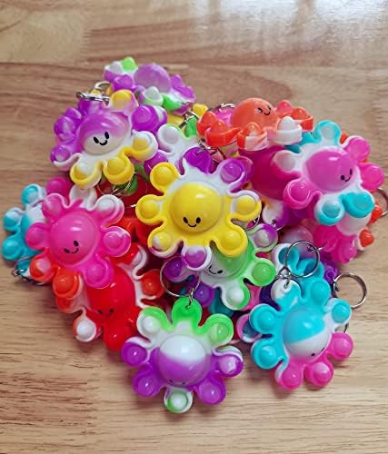 30 Pack Bulk Octopus Mini Pop Keychain