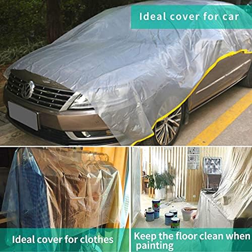 HERSENT 12ft Thick Plastic Sofa Cover for Moving Storage