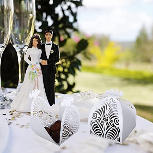 KPOSIYA Pack of 70 Laser Cut Favor Boxes White