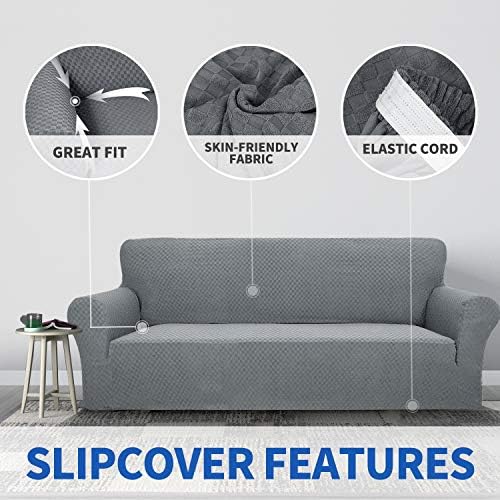 ZNSAYOTX Jacquard Chair Slipcover - High Stretch Anti-Slip Pet Friendly