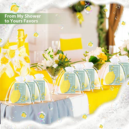 Lounsweer Set of 20 Lemon Soap Favors with Cards and Organza Bags