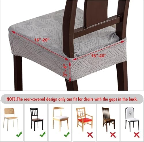 Waterproof Stretch Dining Chair Covers 4-Piece Set Removable and Washable Light Grey