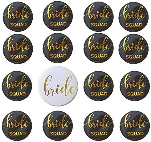 Bachelorette Party Gold Foil Buttons Set of 16
