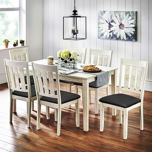 Leather Stretch Chair Covers with Elastic Ties 4PCS Black