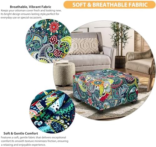 Soft Stretch Ottoman Cover for Home Decor
