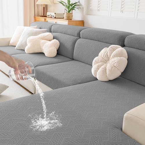 Hyha Waterproof Couch Cushion Covers 3 Pack Grey 1