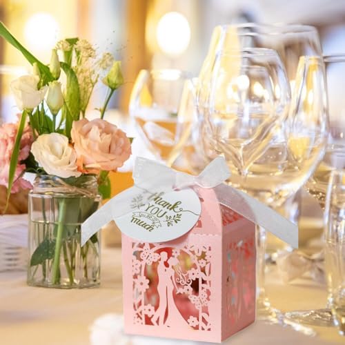 Surakey Pack of 50 Valentine Candy Boxes for Wedding and Party