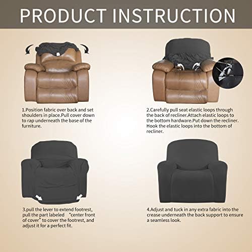 Easy-Going Oversized Recliner Slipcover - Dark Gray