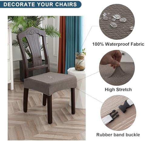 Genina Waterproof Dining Chair Covers Set of 8 1