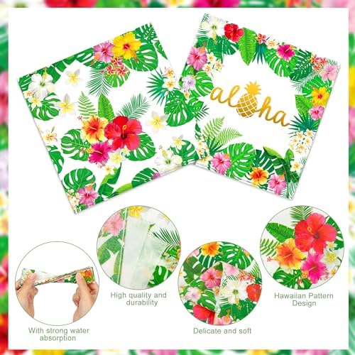 100 Pcs Hawaiian Luau Party Tableware Set