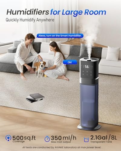AILINKE Smart Humidifier for Large Room with Night Light and Voice Control