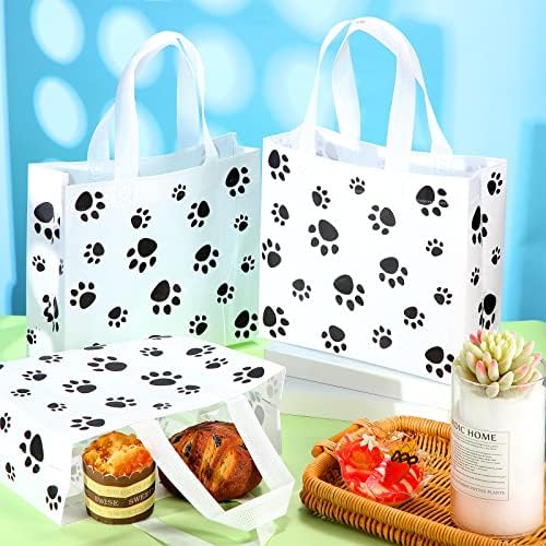 Frienda 20 Piece Dog Paw Print Reusable Tote Bags