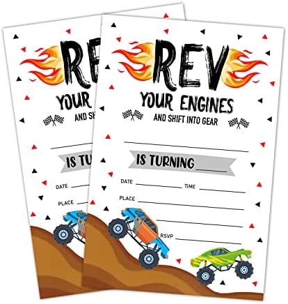 Birthday Invitation Cards for Monster Truck Party