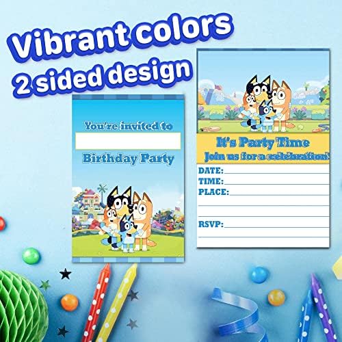 Set of 20 Pup-Themed Birthday Invites with Envelopes