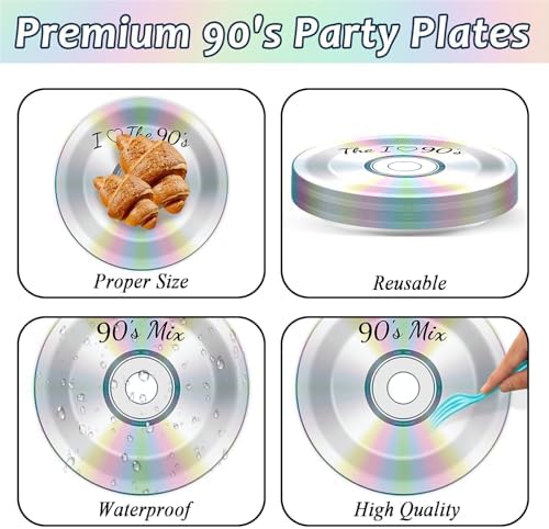 90s Party Plates Napkins Set for Retro Theme Celebration