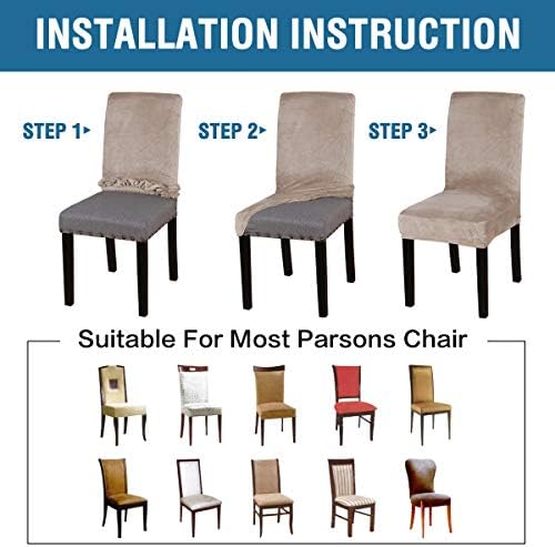 HVERSAILTEX Velvet Dining Chair Covers Set of 4