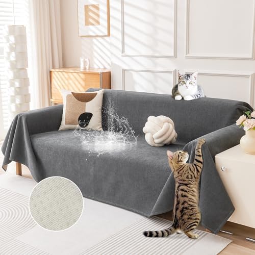 Deep Dream Pet-Proof Sofa Cover for 3 Cushion Couch Grey 91x134