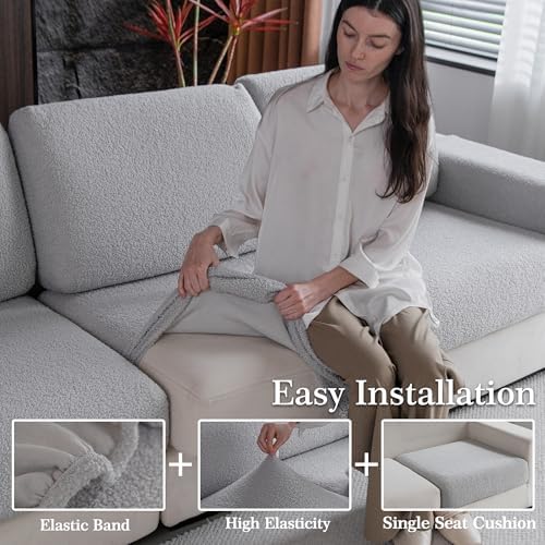 OHSIO Stretch Sofa Slipcover with Elastic Bottom