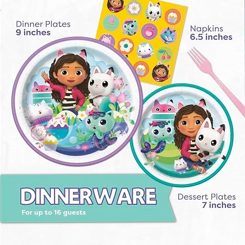 Gabby Dollhouse Party Decor Kit for 16 Guests