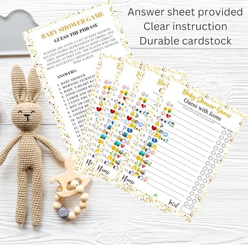 LOTUS-A Baby Shower Games - Guess The Phrase and Predictions Cards