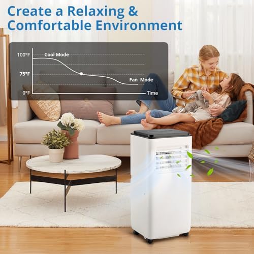 10000 BTU Portable AC with Dehumidifier Fan and Window Kit
