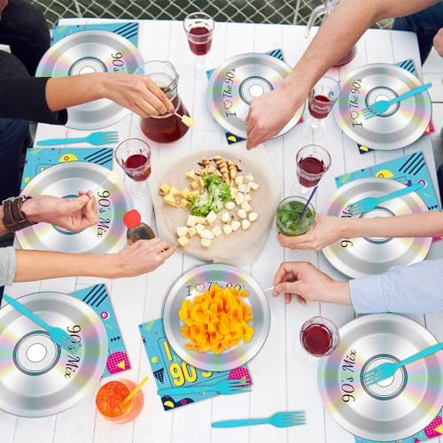 90s Party Plates Napkins Set for Retro Theme Celebration