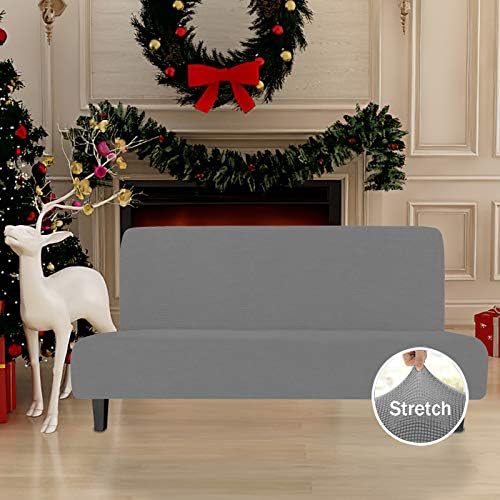 Easy-Going Stretch Futon Slipcover Soft Elastic Light Gray