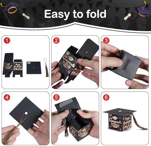 COTOPHER 36 Pack Mini Graduation Cap Boxes with Tassel 1