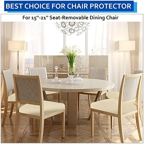BUYUE Dining Chair Seat Covers Set of 6 Beige