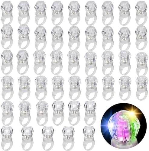 Retisee 50 Pack Light Up Rings Party Favors