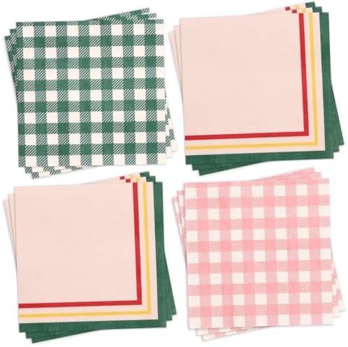Xo Fetti Gingham Camp Napkins - 3 Ply 24 Pack