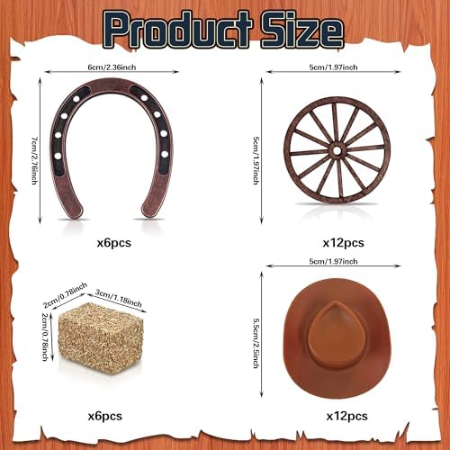 36PCS Western Party Decorations Mini Horseshoe