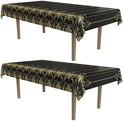Beistle 2-Count 1920s Tablecover Black Gold